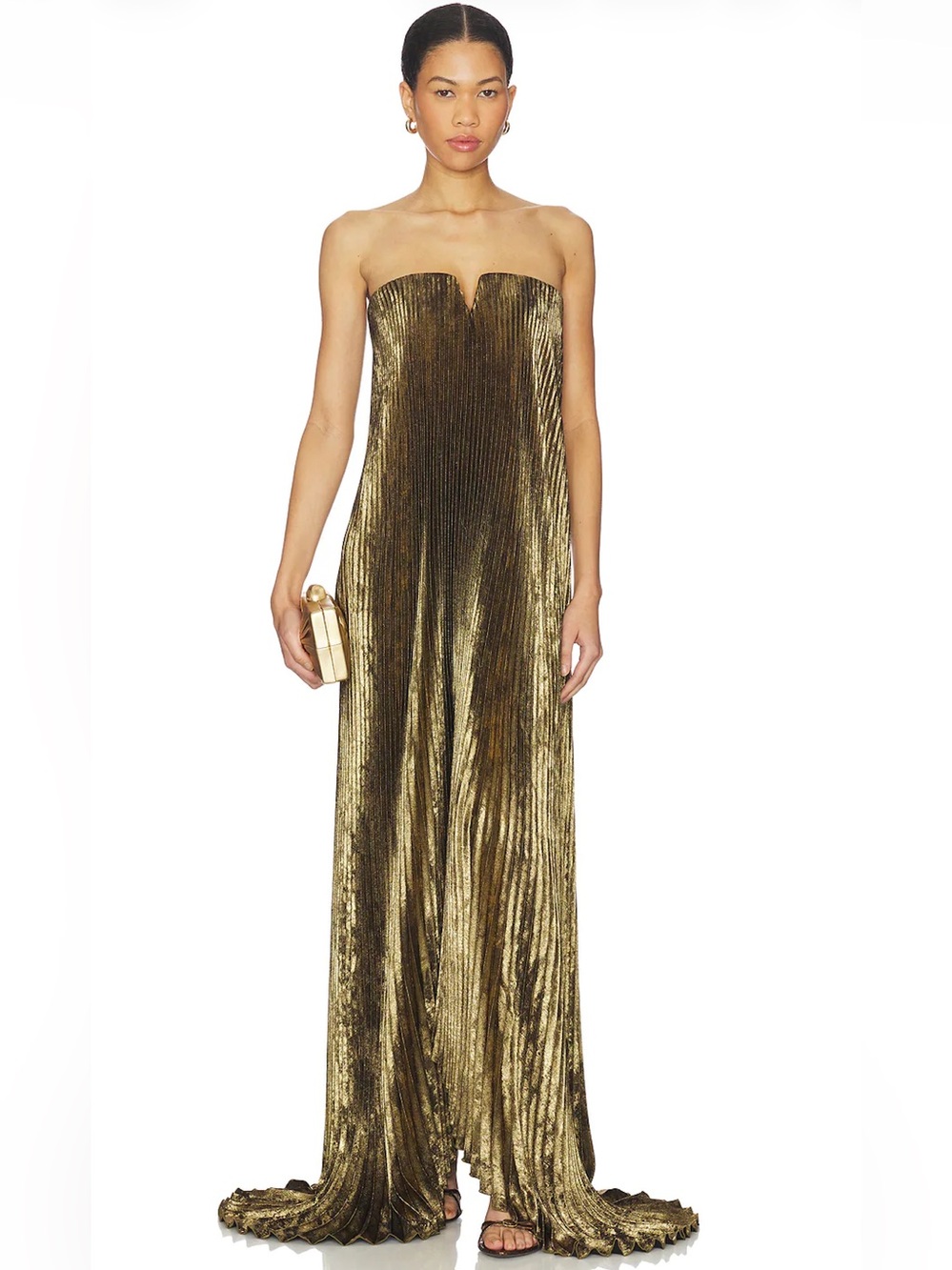 For Rent L'IDEE Black Tie Gown - Gold Foil - for rent on pickle